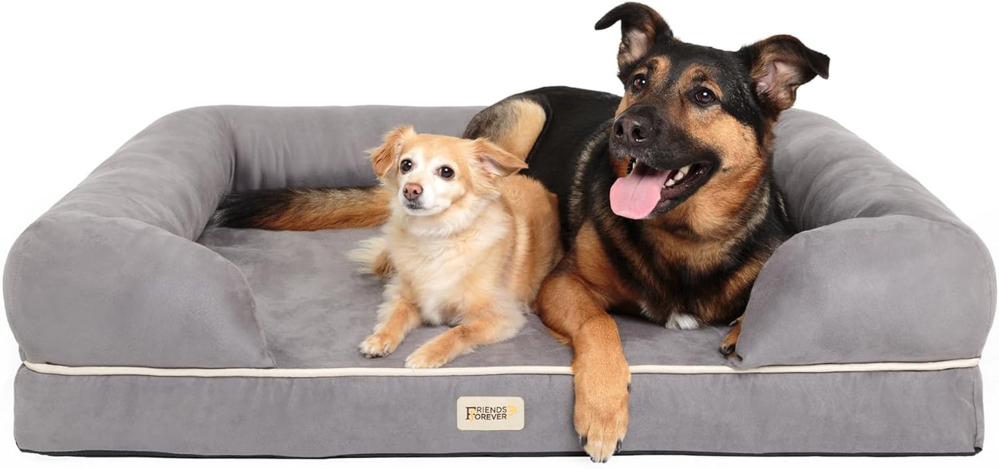 Chester XL Orthopedic Dog Bed – Memory Foam Calming Couch with Washable Cover & Non-Slip Base