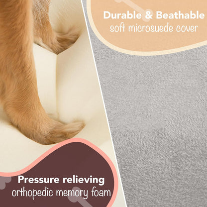 Chester XL Orthopedic Dog Bed – Memory Foam Calming Couch with Washable Cover & Non-Slip Base