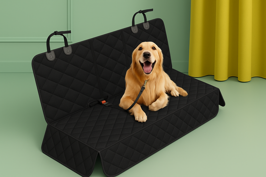 Dog Car Seat Cover, Back Seat Cover for Dogs Pet Car Seat Protector Waterproof Bench Car Seat Cover, Non-Slip Reat Seat Cover Fits Middle Armrest for Most Cars Trucks Suvs - Black