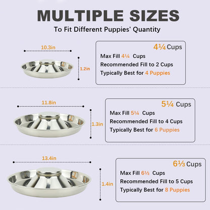 Stainless Steel Puppy Dog Bowls (2-Pack) – 11.8" Food & Water Feeder Dishes for Pets and Puppies