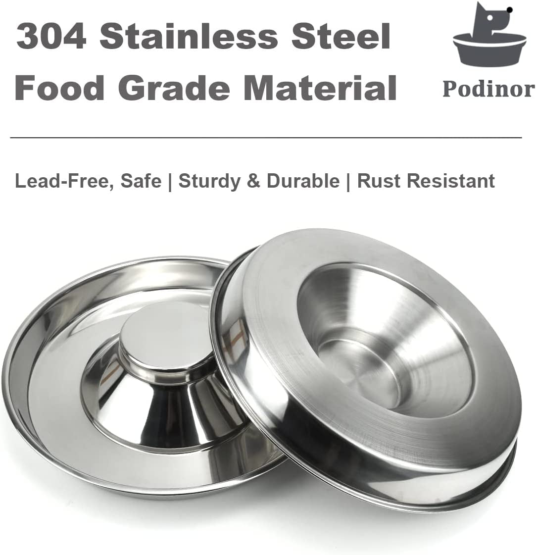 Stainless Steel Puppy Dog Bowls (2-Pack) – 11.8" Food & Water Feeder Dishes for Pets and Puppies