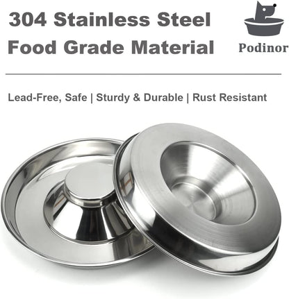 Stainless Steel Puppy Dog Bowls (2-Pack) – 11.8" Food & Water Feeder Dishes for Pets and Puppies